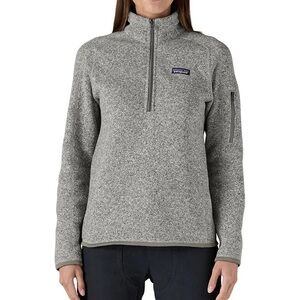 Patagonia Gray Quarter Zip Sweater with Cozy Knit Texture
